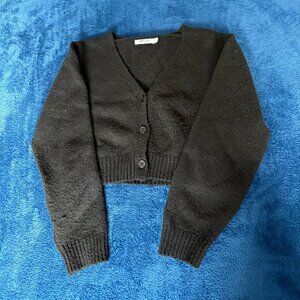 NA-KD Black Cropped Cardigan Sweater